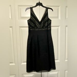 Vintage NWT black & lace 100% silk Ann Taylor Mini Dress